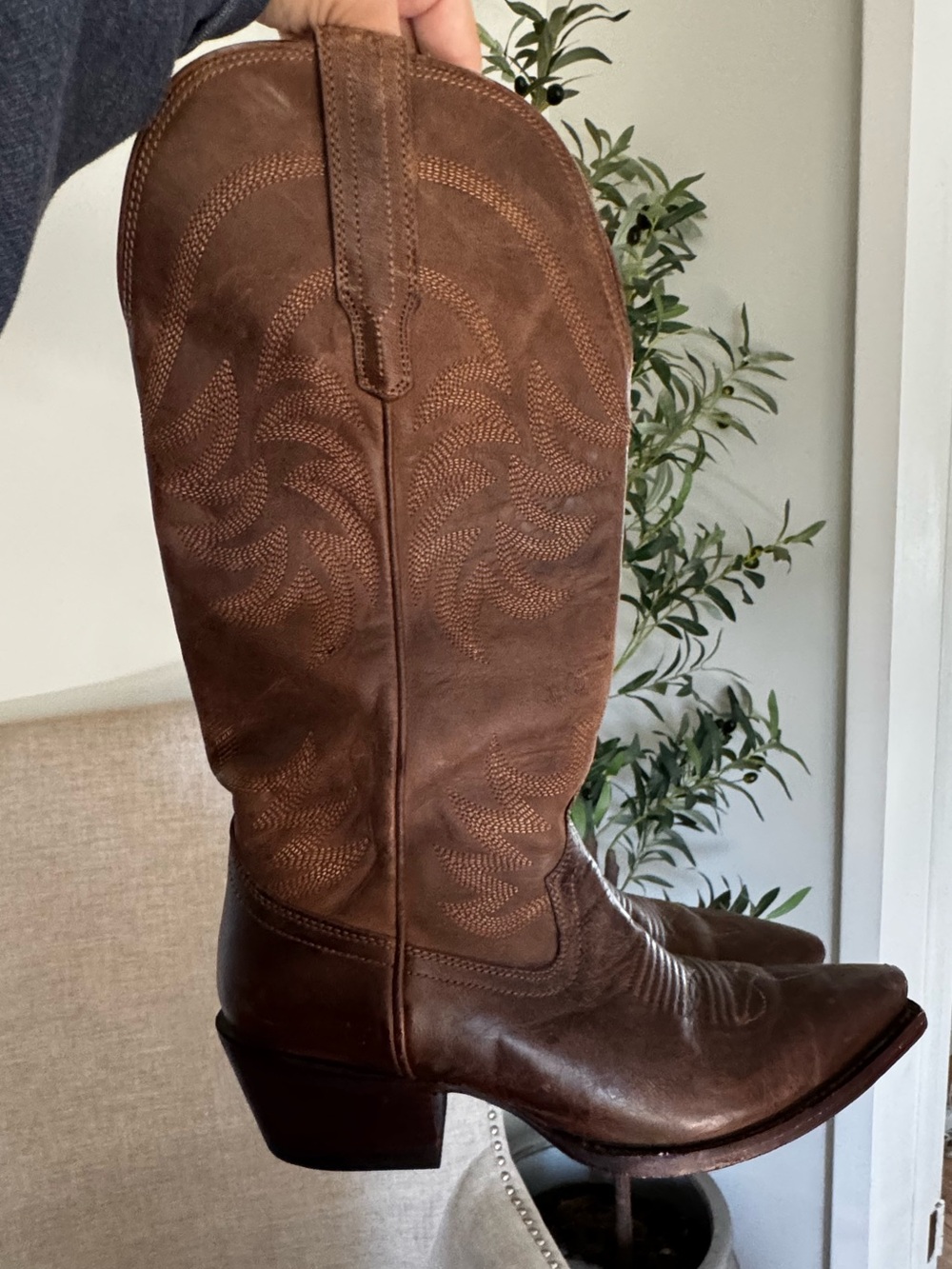 Tecovas The Annie Brown Leather Western Cowboy Boots Size 8.5B